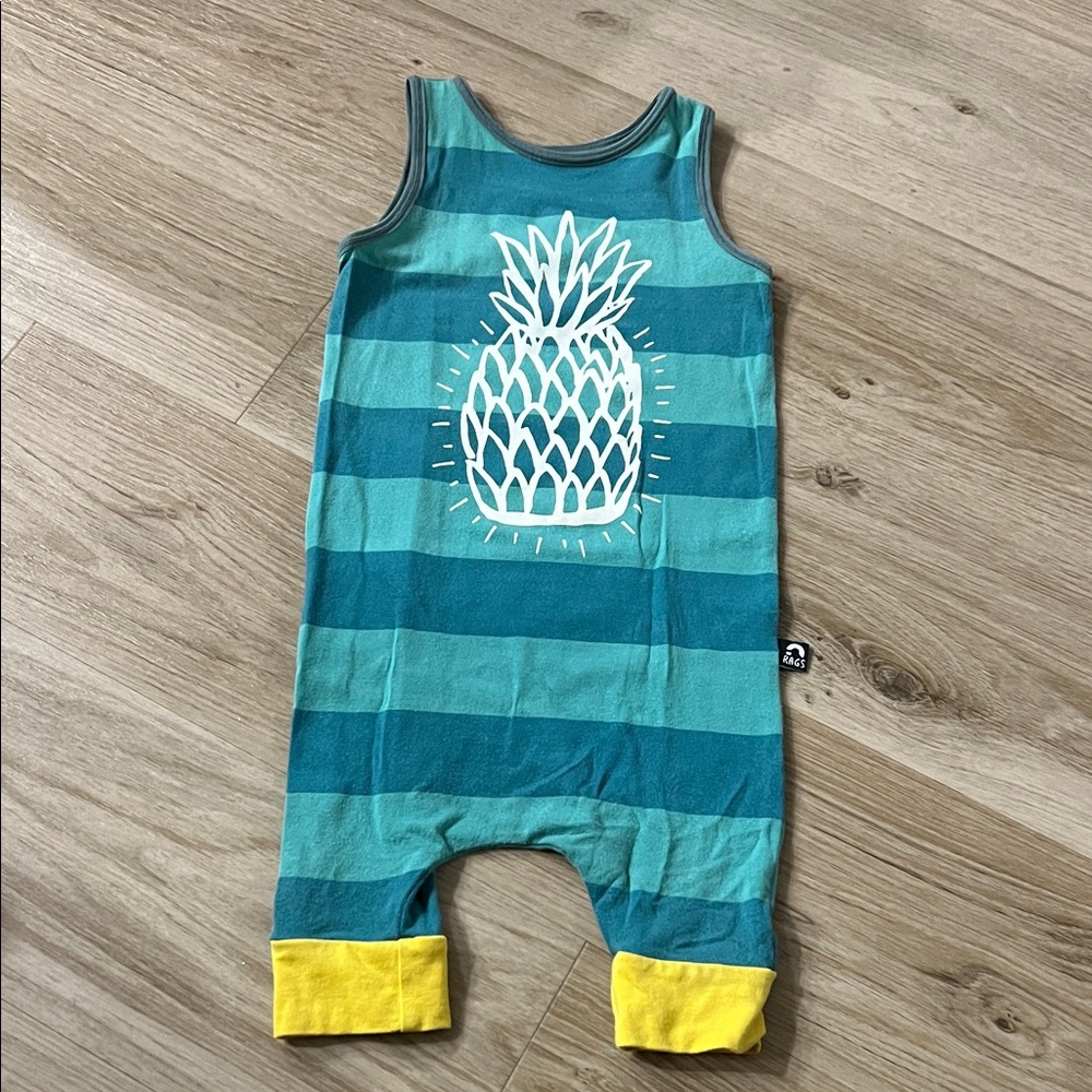 Rags OG Striped Pineapple Romper - 12/18 months